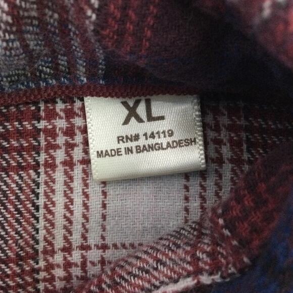 Cumberland Outfitters by Ely Western Cowboy Pearl Snap Plaid Cotton Flannel XL - Picture 9 of 13